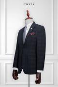 378 Bộ Vest Nam Đen Caro Vengoc 2 Nút #2
